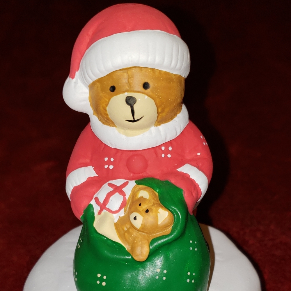 Holiday Musical Ceramic Bear Figurine